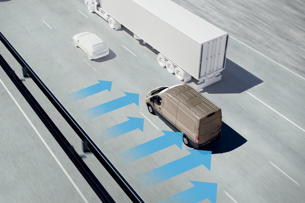 Ford Transit, illustration du stabilisateur de vent latéral